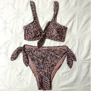 blush pink tiger print target brand bikini set